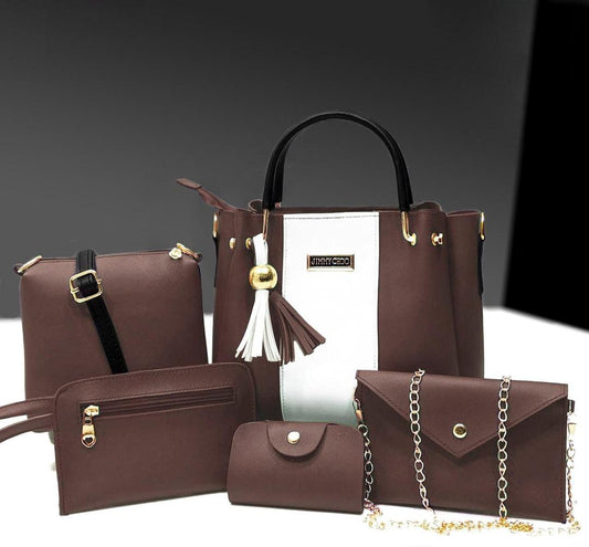 Girl PU Leather Plain Hand Bag Set