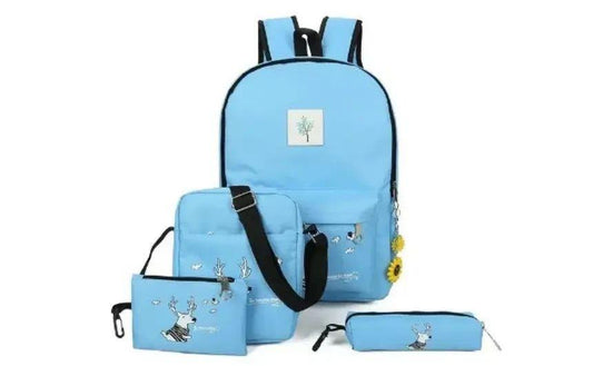 4 Pcs Unisex Nylon Printed Backpack