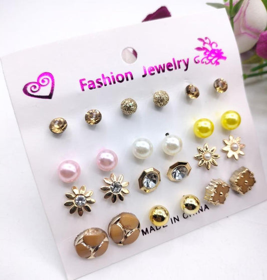 Trendy Artificial Stones Ear Studs