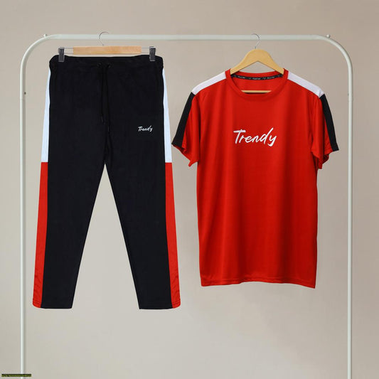 2 Pcs Men Polyester Plain Track Suit