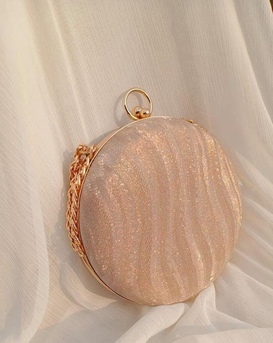 Women Round Shimmery Clutch