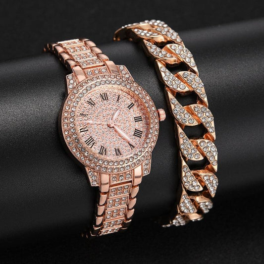 Women` diamond artificial set- Roman Watch