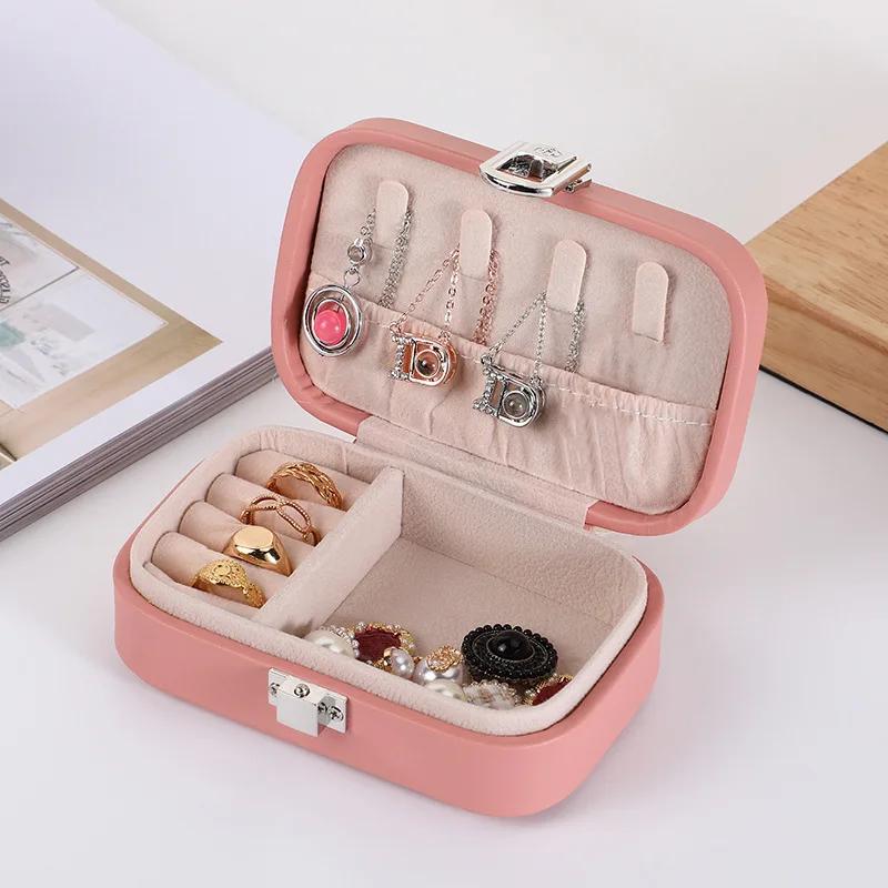 Double Layer PU Leather Jewelry Box for Travel